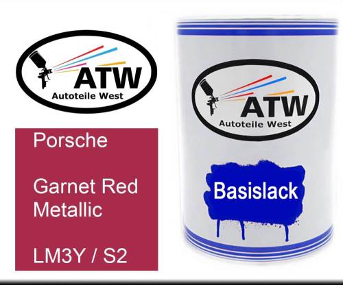 Porsche, Garnet Red Metallic, LM3Y / S2: 500ml Lackdose, von ATW Autoteile West.